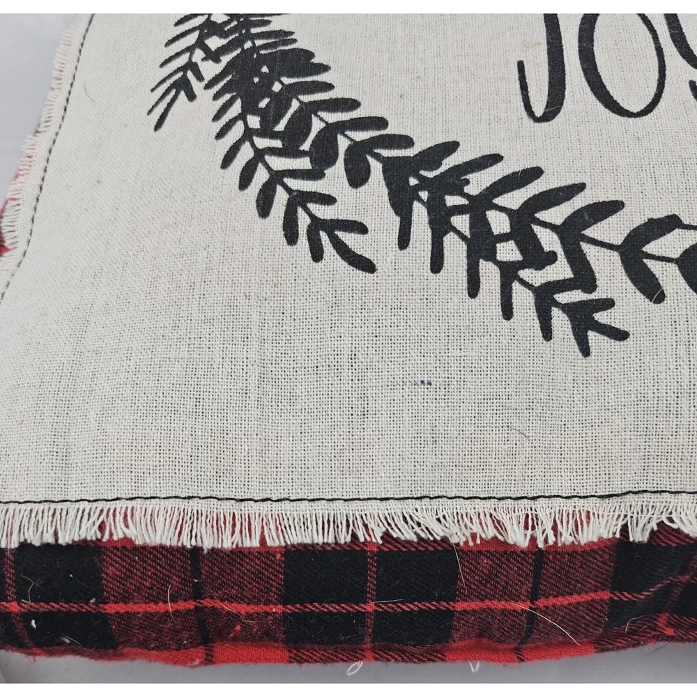 Stratford Home Buffalo‎ Plaid Pillow Love Peace Joy Christmas Holiday Decor